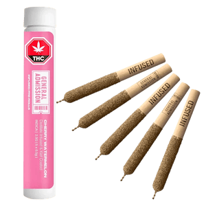 General Admission - Cherry Watermelon 5 x 0.5g Distillate Infused Pre-Rolls