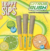 TRIPPY SIPS - Citrus Rush Pack 3 x 0.5g Kief Coated Liquid Diamond Infused Pre-Rolls
