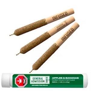 General Admission - Apples & Bananas Distillate Infused Pre-Rolls | 3x0.5g