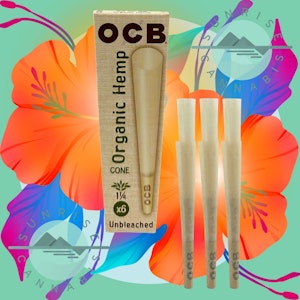 Sunrise Cannabis Headshop - 1 1/4 - 6 PACK ORGANIC HEMP CONES - OCB