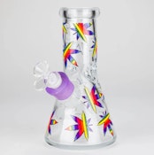 8" Colorful Leaves Soft Glass Beaker Bong