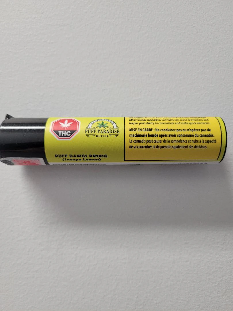 Tobarolling Inc. - Puff Paradise Puff Dawgs Indica (Rotating Strains) 2x1g Pre-Rolls Main Image