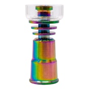 Rainbow 14mm + 19mm Female Titanium Nail w/ Quartz Banger