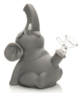 LIT Silicone - LIT Silicone | 6" Tall Elephant Water Pipe W/Glass Pull-Out