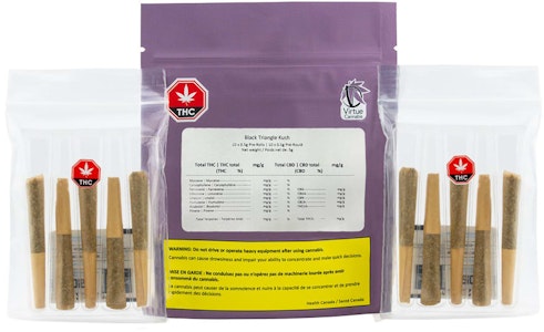 Virtue Cannabis - Black Triangle Kush 10 x 0.5g Pre-Rolls - Virtue Cannabis