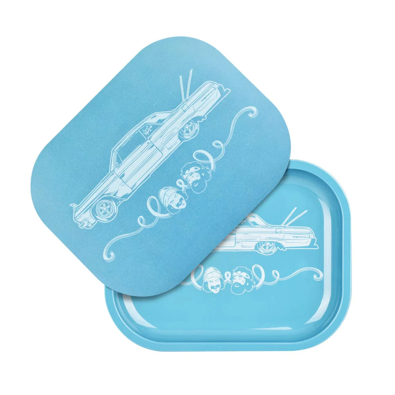 Pulsar - Cheech & Chong x Pulsar - Mini Metal Rolling Tray Love Machine - 7"x5.5" Main Image
