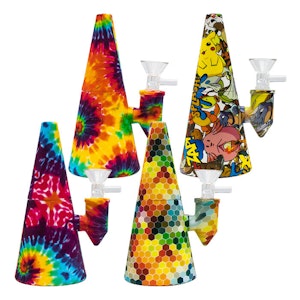Maple Craft - Graphic Cone Shaped Silicone Bong - 6 Inches