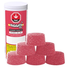 BIGGIES - Raspberry Ginger Ale 3:3:1 CBG:CBD:Live Resin, 6 Soft Chews