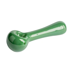 Red Eye Glass - 4.5" SOLID COLOUR SPOON HAND PIPE - JADE GREEN