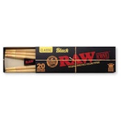 RAW - Black King Size Pre Rolled Cones - 20 Pack