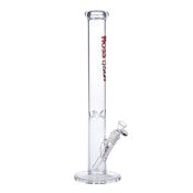 Hoss Glass Straight Tube - Red 18" 5mm