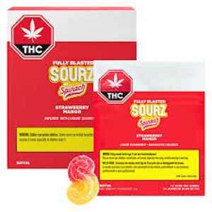 SOURZ by Spinach - Multipack of 10, Fully Blasted Strawberry Mango 1 x 10mg Soft Chews