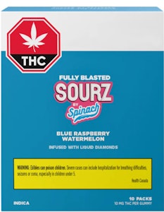 SOURZ by Spinach - Sourz by Spinach | FULLY BLASTED BLUE RASPBERRY WATERMELON GUMMIES | 5 x 10mg