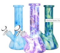 7.75'' MARBLED BEAKER GLASS BONG