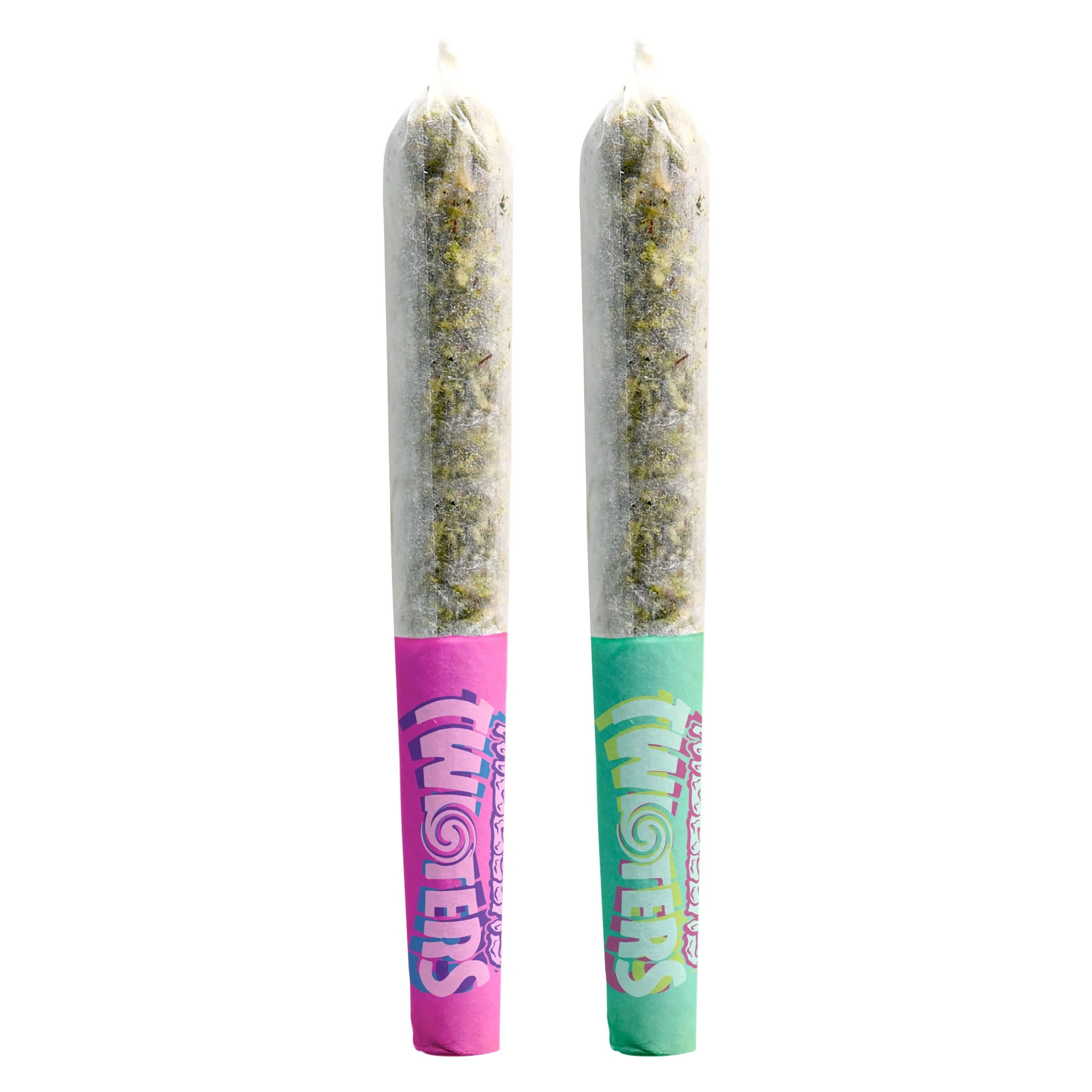 RIZZLERS - Twisters Bubba Bomb (Sat) + Rainbow Booty (Ind)  Kief Coated - 2 x 0.5g Infused Pre-Rolls Main Image