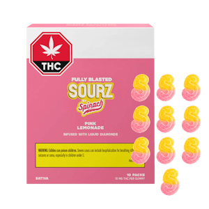 SOURZ by Spinach - SOURZ Fully Blasted Pink Lemonade Gummies - 10 X 10mg