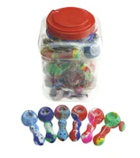Acc - One Wholesale - Silicone pipe w/ glass bowl - 4"