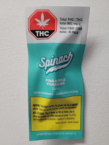 Peace Naturals Project Inc. - Spinach Pineapple Paradise Liquid Diamonds 1g Vape Cart