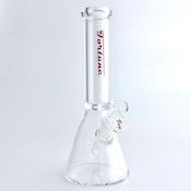 10" 5mm Clear Beaker Glass Bong - Red