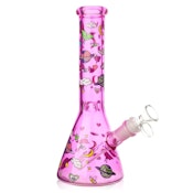 10" 5mm Milkyway Glass Beaker Bong - Hot Pink