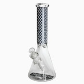 14" 7mm Glow in the dark Glass Bong - Gray
