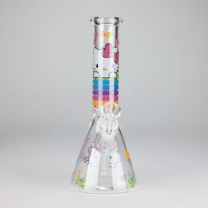 One whole sale - 10" 5mm Glass Beaker Bong With Kitty Design-Design 4