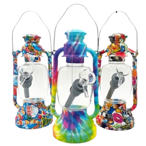 Unbranded - Silicone & Glass 8 Inch Gas Lamp Bong - Assorted Colours