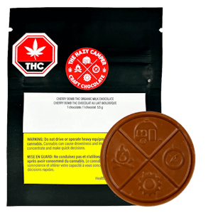The Hazy Camper - Cherry Bomb 1 x 5.5g Milk Chocolate (New Sku)