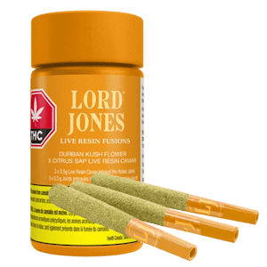 Lord Jones - Durban Kush x Citrus Sap 3 x 0.5g Live Resin Infused Pre-Rolls
