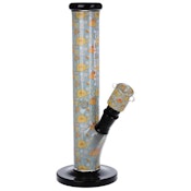 Pulsar Inside Print Straight Tube Bong - Flower Vision / 11.25"