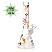 RED EYE GLASS - 15" 7mm Thick Jellyfish Glow-in-the-Dark Water Pipe