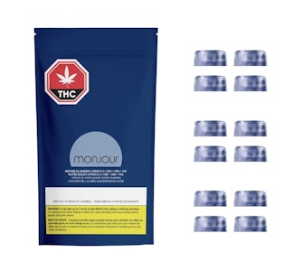 Monjour Bare - [30mg] Bedtime Blueberry Lemon THC:CBD:CBN 3 x 4pc Soft Chews - Monjour Bare