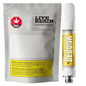 Debunk Blueberry Kush Live Resin 1g Prefilled Vape Cartridge
