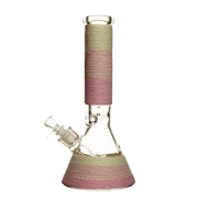 12" 7mm Standard String Glass Bong w/ Gift Box (Pink)