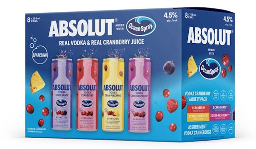 Absolut - ABSOLUT OCEAN SPRAY VARIETY PACK 2840ml