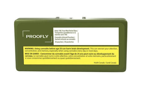 Proofly - Daily THC-Free Mint Relief Dips - 20x50mg CBD, 5mg CBC + 5mg CBG