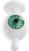 Red Eye Glass - Teal Eyeball Bubble Carb cap