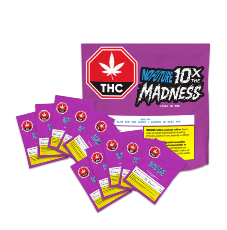 Multipack of 10, No Future 10x the Madness: The Blue One THC 100mg (Sativa) Soft Chews