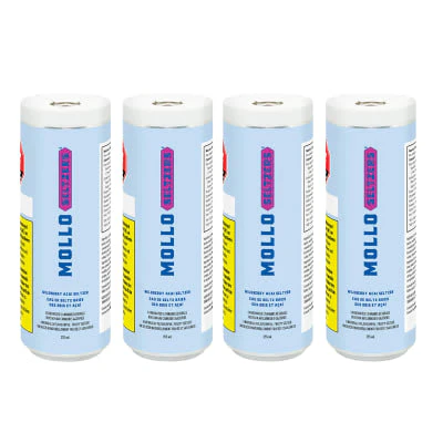 Mollo Seltzers - Multipack of 4, Wildberry Acai Seltzer 355ml Beverage Main Image
