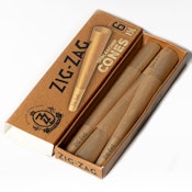Cones- Zig Zag Pre-Rolled Unbleached 1 1/4 - pack of 6