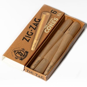 Zig Zag - Cones- Zig Zag Pre-Rolled Unbleached 1 1/4 - pack of 6
