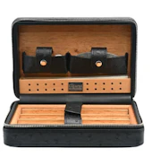 Black Wooden Leather Travel Bag Humidor