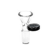 Black Herb Slide w/ Embossed Leaf Tab - 14mm Male