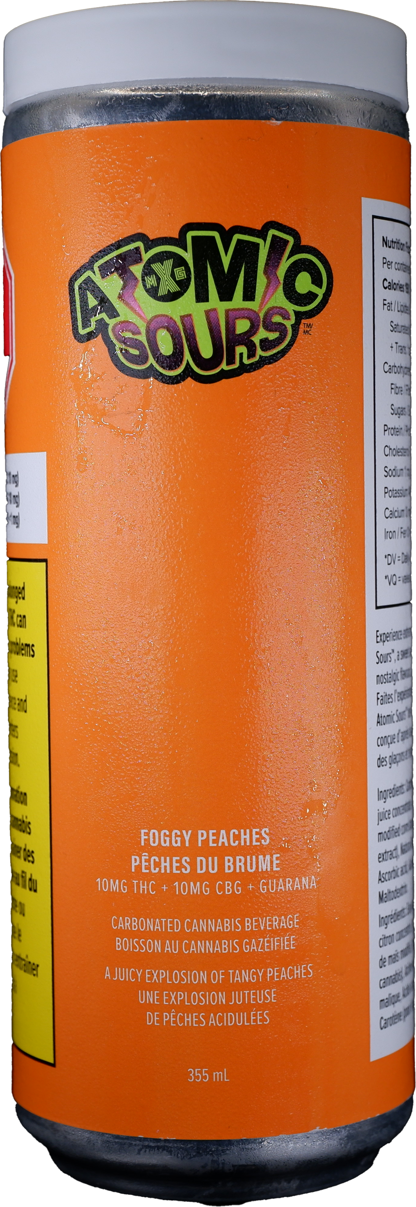 XMG Atomic Sours - Foggy Peaches Soda | 10mg THC : 10mg CBG
