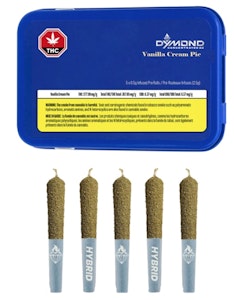 Dymonds Concentrates - Mini Gems Vanilla Cream Pie Kief Covered Infused Pre-Rolls - 0.5g x 5