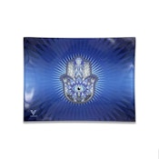 Hamsa Blue Glass Rolling Tray - Small