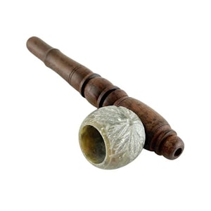 Smoking Cat Distribution Inc. - SC - 5" Wooden Pipe w/ Marble Bowl