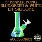 5" Beaker Water Pipe - Blue, Green & White
