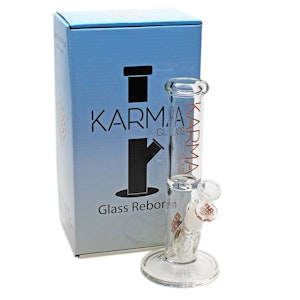 Karma - 9" Skinny Straight Glass Bong - Woodgrain