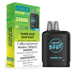 Level X Boost Pod - Super Sour Blue Razz - 25K Puffs - 20mg/ml